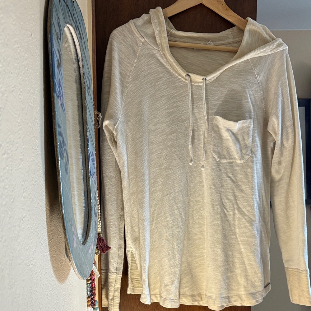 Roxy Cream Hooded Long Sleeve Top